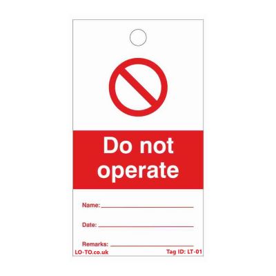 Do Not Operate Lockout Tagout Tags Do Not Operate Lockout Tagout Tags